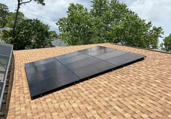 Solar panels installed on a shingle roof in Brevard County, FL
